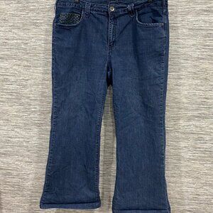 Ultra Love Womens Blue Bedazzled Pocket Bootcut Jeans 2D Plus Size 20